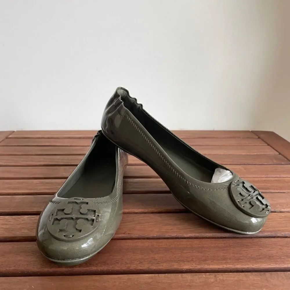 Tory Burch Minnie Ballet Travel Leather Flats Moss Women Size 5.5(141368)$228